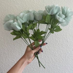 There bunches of flowers